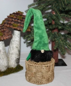Tall Hat Green 15" Cute Gnome Plush Handmade Scandinavian Tomte Nordic Nisse - Picture 1 of 8