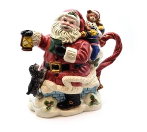 Vintage Omibus Fitz & Floyd Toyland Santa Teapot 1996 (40oz) New In Box - Picture 1 of 9