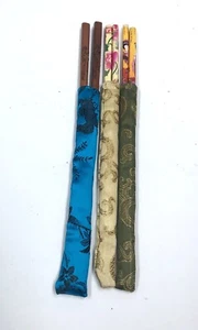 Fantastiche bacchette vintage in astucci di seta - lotto di 3 - 9,5” blu rosso arancio verde - Foto 1 di 12