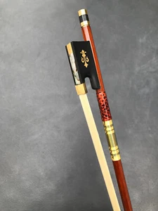Advanced Brazilwood Violin Bow 4/4 Pernambuco Natural Bow Hair Ebony Frog - Picture 1 of 7