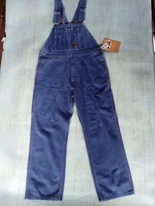 Big Smith Overalls Mens 38 X 30 Carpenter Jean Stone Washed Blue Denim Farm Work - Picture 1 of 11