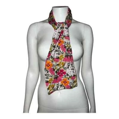 Vera Bradley Tea Garden Knitted Scarf Floral Gray Breast Cancer Pattern NWOT - Image 1 of 4