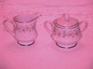 Noritake Fine China Andorra # 2182 Pattern Cream and Sugar Set - Picture 1 of 5