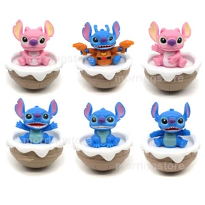 6pcs/set Lilo & Stitch Figures Stitch Tumbler Toys Angel Desk Decor Cake Topper - Picture 1 of 9