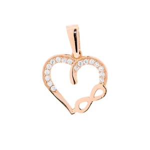 Kaufbei 585 Rotgold Anhänger Unendlichkeitszeichen mit Zirkonia, Damenschmuck - Bild 1 von 1