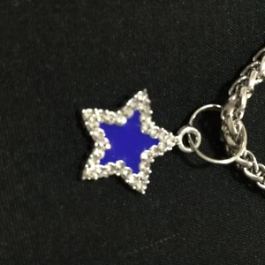 Dallas Cowboys Necklace/20" Silver Rope Chain/NEW/Faux Diamonds Around Blue Star - Picture 1 of 7