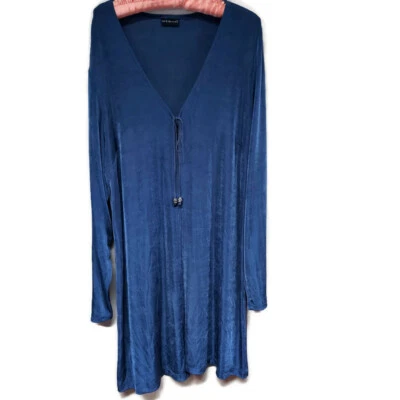 Cárdigan suéter púrpura manga larga tejido elástico Citiknits Tie Slinky Foto 1 de 4