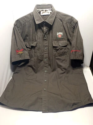 Jim Beam Embroidered Shirt Adult Large Dark Gray Logo Button Up - Image 1 of 4