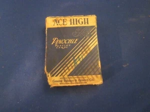 VTG ACE HIGH Pinochle Playing Cards Full Deck of 52 GENERAL TOBACCO & GROCERY CO - Bild 1 von 6