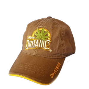 100% Organic 6 Panel Baseball Cap Hat 420 friendly Hippiedew Go Green MJ - Picture 1 of 2
