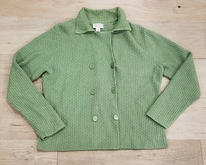 Chaqueta Blazer Talbots Talla Grande Tejido Gofre Algodón Doble Pecho Verde - Imagen 1 de 10