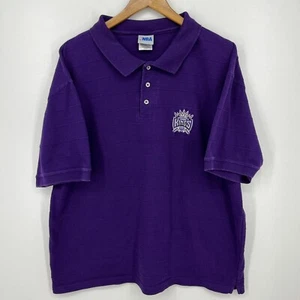 Sacramento Kings Basketball Polo Shirt Men's XL Purple Vtg 90s NBA Logo - Picture 1 of 10