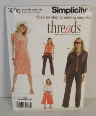 Simplicity 3800 Pants, Gaucho, Jacket & Dress or Top Pattern Misses' 6-14 Uncut - Image 1 of 2