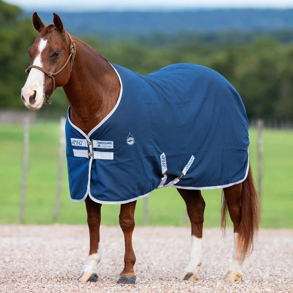 Horseware Amigo Stable Sheet - Navy/Silver - Image 1 of 1