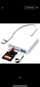 3in1 USB Stick SD TF Card Reader Type C OTG Adapter For iPhone 15 16 Pro Max - Picture 1 of 9
