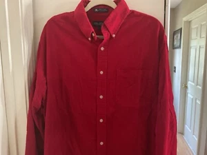 John Ashford Shirt Mens Red Corduroy Button Up Long Sleeve Size Large - Picture 1 of 18