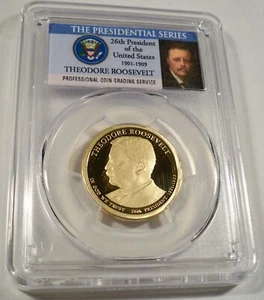 2013-S PCGS PR70DCAM THEODORE ROOSEVELT PRESIDENCIAL DÓLAR PRUEBA RASGUÑO PR 70 $1 - Imagen 1 de 4