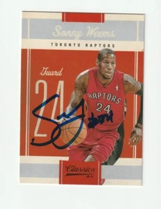 Tarjeta firmada por Sonny Weems 2010-11 Panini Classics #60 autógrafo de los Raptors certificado de autenticidad - Imagen 1 de 1