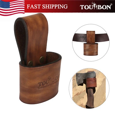 TOURBON Camping Leather Tool Carrier Belt Holster for Hammer Axe Hatchet - Image 1 of 4