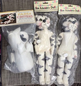 Just For Keeps Coser Adorables Muñecas Gato y Critters Granja Vaca para Artesanía De Colección - Imagen 1 de 7