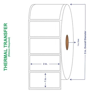2" x 1" Etiketten für den allgemeinen Gebrauch, mit Perf Thermotransfer Etiketten, perforiert, 2300 - Bild 1 von 1
