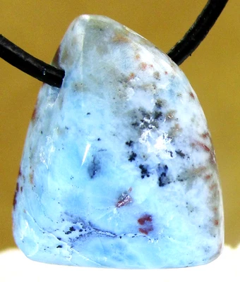 LARIMAR XL  Freeform  Trommelstein gebohrt EDELSTEIN ANHÄNGER  AA-Qualität Nr.66 - Bild 1 von 2