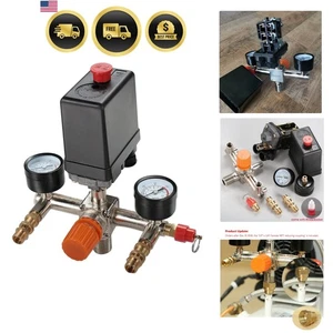 Interruptor de presión del compresor de aire colector regulador medidores válvula de control 90-120 PSI - Imagen 1 de 11