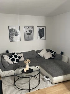 Großes graues Ecksofa mit Schlaffunktion und Bettkasten , VB 350 € - Bild 1 von 2