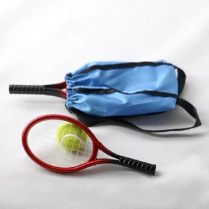 1/6 Miniature Sport Racchetta Da Tennis E Set di Palline Decorazione per Casa - Foto 1 di 7