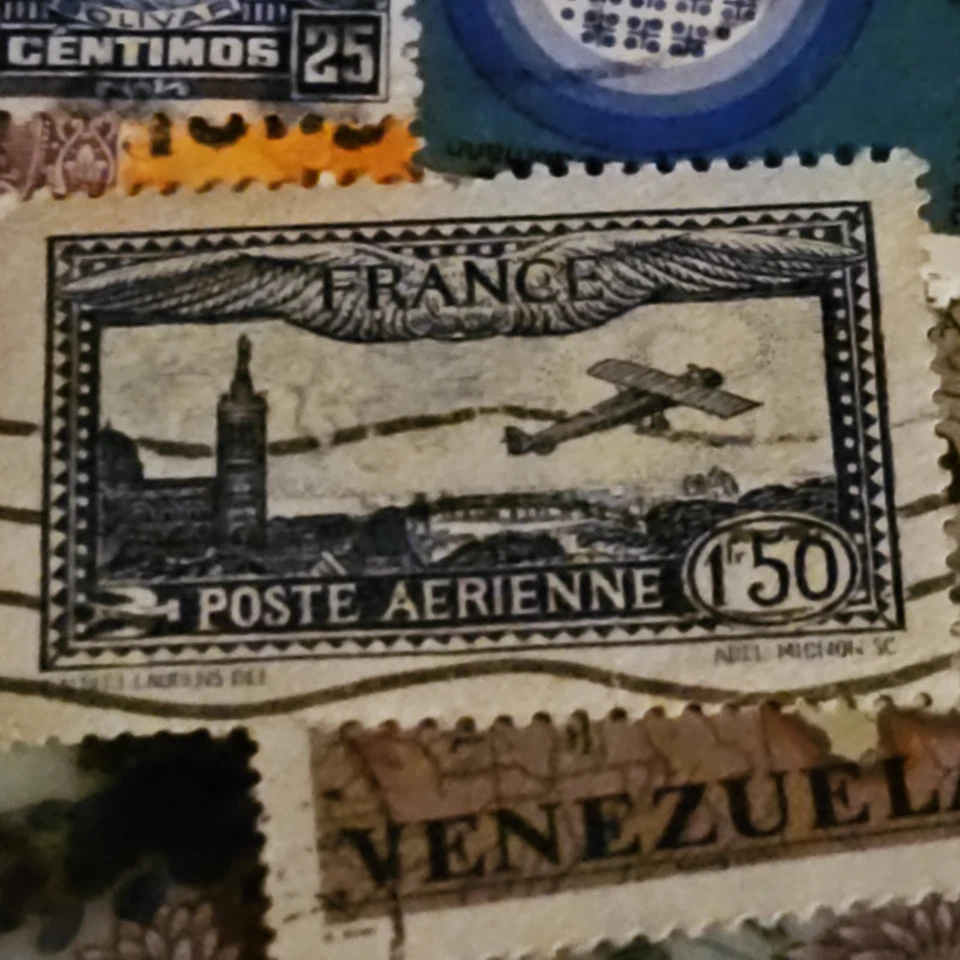 French Air Mail Stamp Rare And Unique  - Image 1 of 1