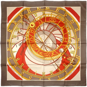 Hermes Scarf MECANIQUE DU TEMPS Silk Carre Foulard LOIC DUBIGEON 90cm - Picture 1 of 7