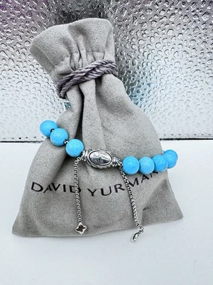 DAVID YURMAN Spiritual Bead Bracelet Sterling Silver with Turquoise Adjustable - Image 1 of 4
