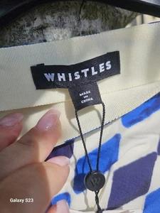 Whistles Skirt New With Tags Size 12 Blue And White Pattern Summer - Picture 1 of 8
