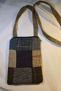 De colección ~Sombreros Hanna ~ Bolso Bandolera ~ Retazos 100% Lana Tweed ~ Boho ~ Irlanda ~ RARO - Imagen 1 de 7