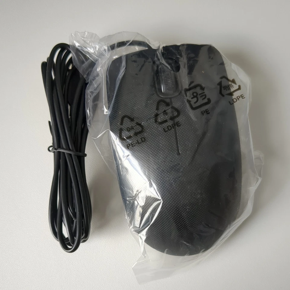 Black Wired USB 3-Button Scroll Wheel Optical PC Computer Mouse MA105U - Image 1 of 1