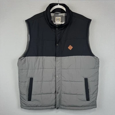 Cinch Puffer Vest Mens XXL Charcoal/Black Ripstop Quilted Flannel Lined Pockets - Image 1 of 4