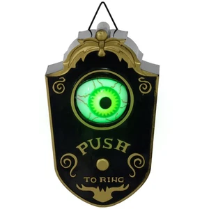 HOMCOM 7.1" Doorbell w/ Simulation Light-up Eyeball, Halloween Decoration Animat - Picture 1 of 11