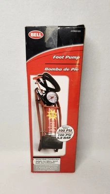 Bomba de pie Bell multi inflador en caja 100 PSI construcción resistente adaptable Foto 1 de 4