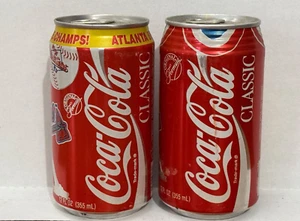 Vintage Coke 2 Dosen Atlanta Braves League Champs Back to Back 1991-92 Coca-Cola - Bild 1 von 4