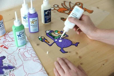 Kreul Window Color, Fenstermalfarbe abziehbar Glasfarbe 80ml  Adhesiv-Folie  - Bild 1 von 4