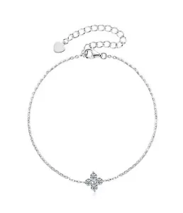 Armbänder für Frauen Weißgold gefüllt Braut Hochzeit vierblättriges Klee Armband - Bild 1 von 7