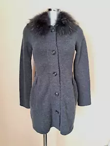 MAX by LEDERER - MAX & MOI - GILET MERINOS/CACHEMIRE - GRIS - COL RACOON - t. S - Picture 1 of 8