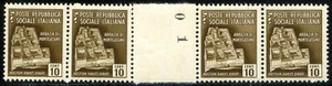 R.S.I. 1944/45 n. 503 - striscia di 4 con ponte ** (337) - Picture 1 of 2