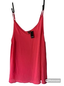 TORRID Georgette V Neck Racer back Cami Hot Pink Size 3 (3X- 22-24) 🔥NWT - Picture 1 of 9