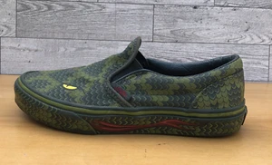 VANS Green Snake Eyes Slip-On Sneakers Kids Size 2.5 - Picture 1 of 12