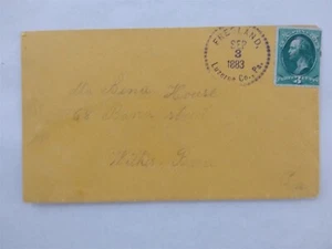 Pennsylvania: Freeland 1883 Brief, Violet Luzerne Sawtooth County Stempel - Bild 1 von 2