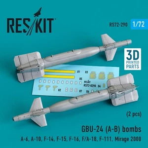 GBU-24 (A-B) Bomben (2 Stück) Maßstab 1:72 ResKit RS72-0290 - für Plastikmodellbausatz - Bild 1 von 3