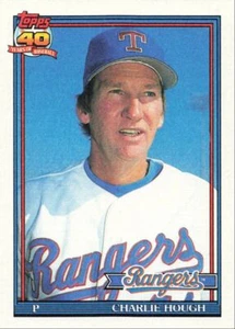 1991 Topps Baseball Charlie Hough Texas Rangers #495 - Picture 1 of 2