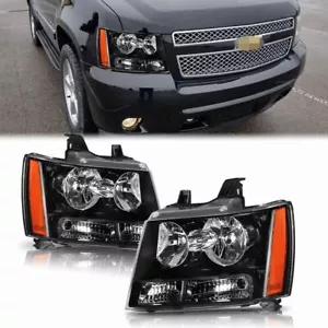 For 07-14 Chevy Tahoe Suburban Avalanche Black Housing Amber Corner Headlights - Bild 1 von 9