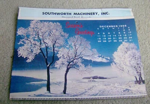 RARE vintage 1967 advertising calendar SOUTHWORTH MACHINERY Caterpillar Tractors - Picture 1 of 4